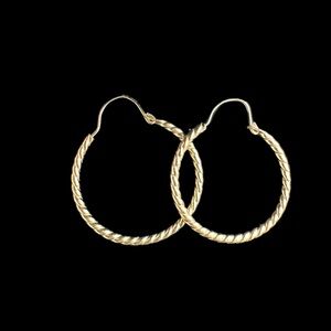 Elegant 12 K Gold Hoop Earrings